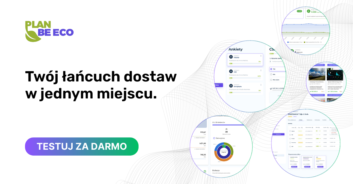 Plan Be Eco Supplier – zarządzaj emisjami łańcucha dostaw. Testuj 30 dni za darmo!